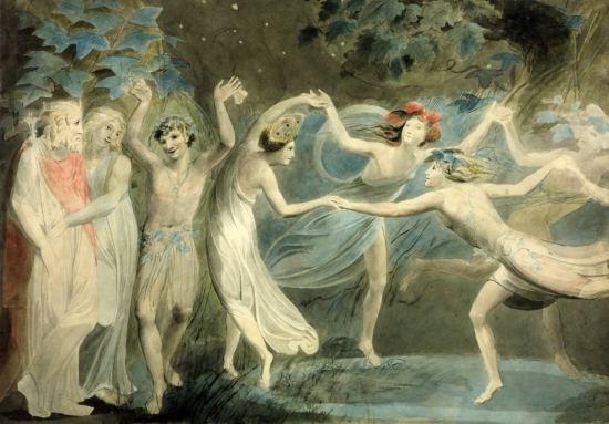 Oberon, Titania, and Puck With Fairies Dancing by William Blake